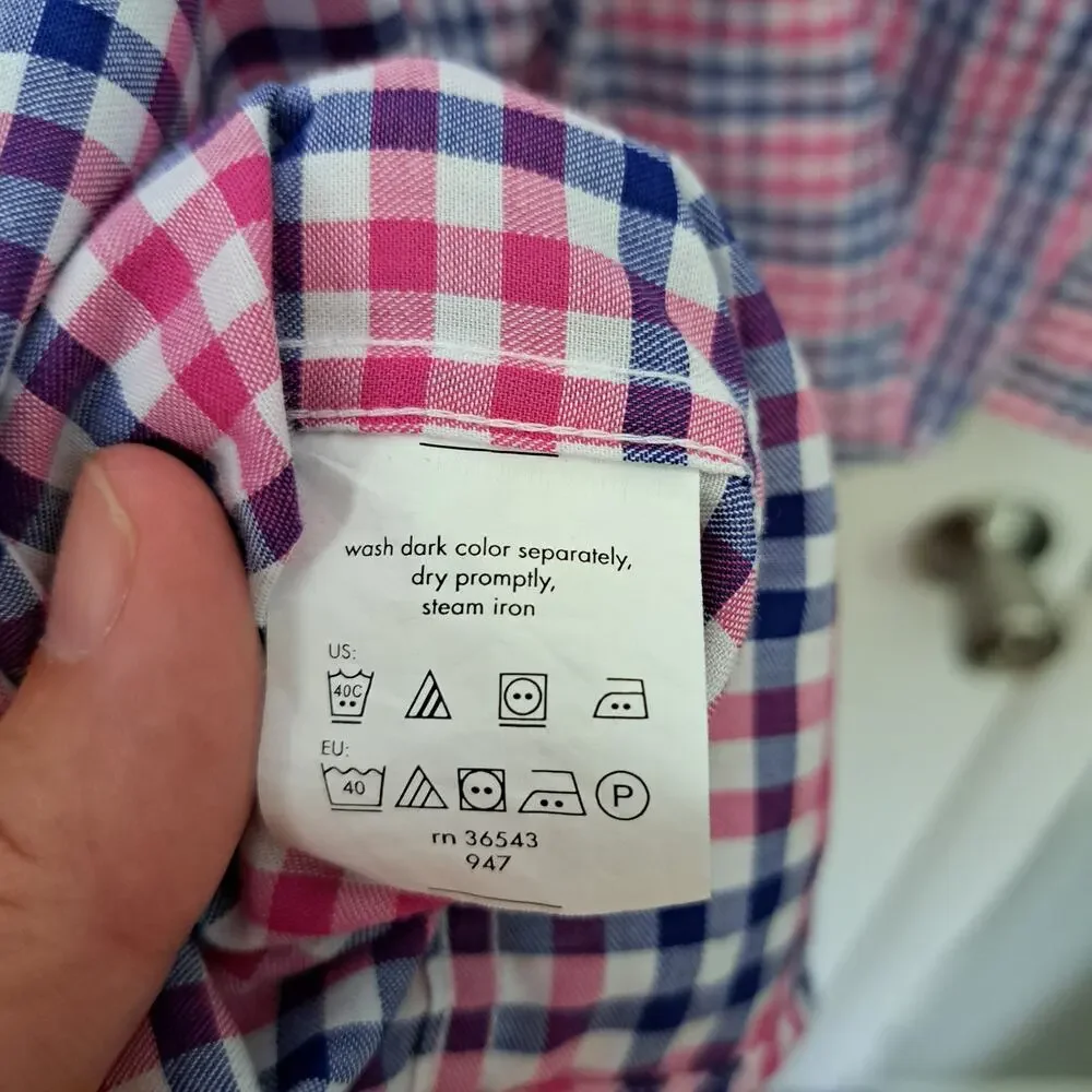 Izod Men's Quick Dry Regular Fit Long Sleeve Button Down Multicolor Plaid Shirt - Picture 6 of 6